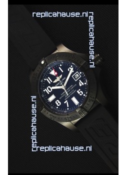 Breitling Avenger Blacksteel DLC Coated Swiss Replica Watch in Black Dial