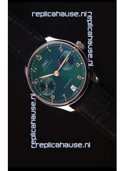 IWC Portugieser Swiss Updated Version - 1:1 Mirror Replica Watch Green Dial Steel Case Watch