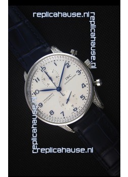 IWC Portuguese Chronograph White Dial with Diamonds 1:1 Mirror Replica Watch