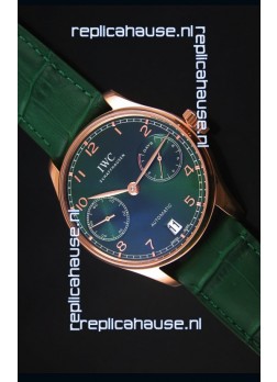 IWC Portugieser Swiss 1:1 Mirror Replica Watch Green Dial Rose Gold Case Watch