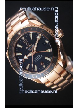 Omega Seamaster Planet Ocean 43.5MM GMT Pink Gold 1:1 Mirror Replica Watch 43.5MM
