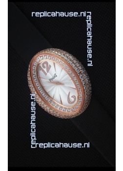 Piaget Limelight Magic Hour Swiss Quartz Watch Rose Gold in Black Strap