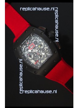 Richard Mille RM011 Filipe Massa PVD Swiss Replica Watch in Red Nylon Strap