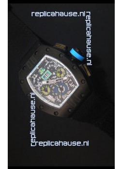 Richard Mille RM011 Filipe Massa PVD Swiss Replica Watch in Black Nylon Strap