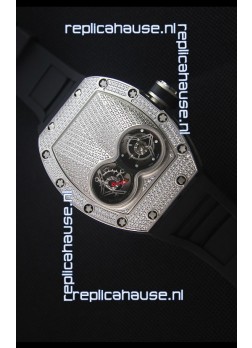 Richard Mille RM053 Tourbillon Pablo Mac Donough Swiss Replica Watch in Titanium Case Black Strap