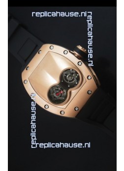 Richard Mille RM053 Tourbillon Pablo Mac Donough Pink Gold Case Black Strap Swiss Watch