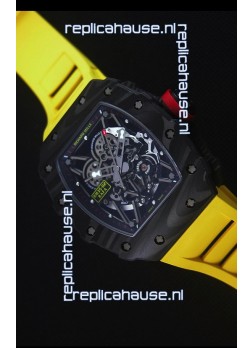 Richard Mille RM035-2 Rafael Nadal Forged Carbon Case with Yellow Rubber Strap
