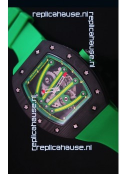 Richard Mille RM059 Yohan Blake Forged Carbon Case Swiss Replica Watch in Green Bezel