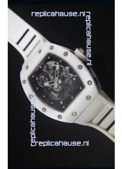 Richard Mille RM055 White Ceramic Case Watch in Black Inner Bezel