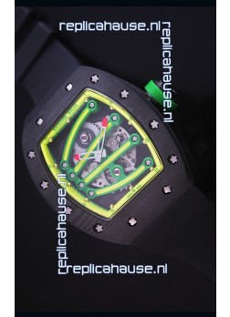Richard Mille RM059 Yohan Blake Forged Carbon Case Swiss Replica Watch in Yellow Bezel