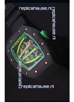 Richard Mille RM059 Yohan Blake Forged Carbon Case Swiss Replica Watch in Green Bezel