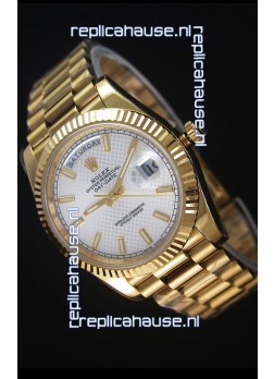 Rolex Day-Date 40MM Replica Watch in Silver dial with Roman Hour Numerals Cal.3255 Swiss Movement