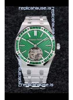 Audemars Piguet Royal Oak Flying Tourbillon 41mm Green Dial in 904L Casing - Green Tapisserie Dial