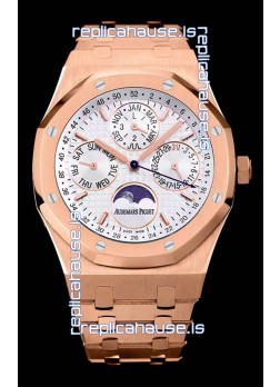 Audemars Piguet Royal Oak Perpetual Calendar Swiss Replica 904L Steel in Rose Gold Casing
