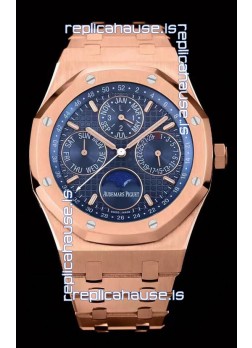 Audemars Piguet Royal Oak Perpetual Calendar Swiss Replica 904L Steel in Rose Gold Casing