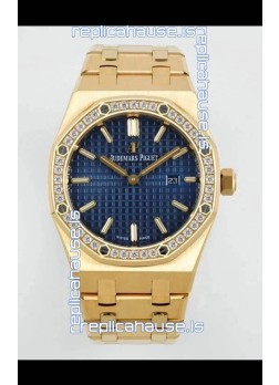 Audemars Piguet Royal Oak 33MM Yellow Gold Blue Dial 1:1 Mirror Replica Watch