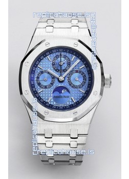 Audemars Piguet Royal Oak Perpetual Calendar Swiss Replica 904L Steel - Light Blue Dial 