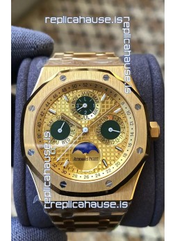 Audemars Piguet Royal Oak Perpetual Calendar Swiss Replica 904L Steel in Yellow Gold Casing