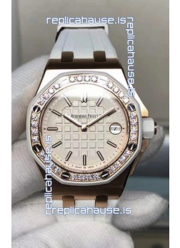 Audemars Piguet Royal Oak Offshore 37MM Swiss Quartz 1:1 Mirror Replica Watch in Rose Gold Casing