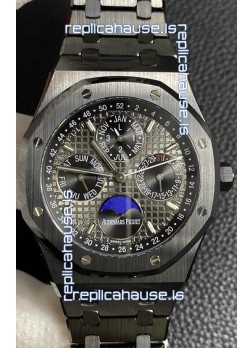 Audemars Piguet Royal Oak Perpetual Calendar Swiss Replica Black PVD Casing in Black Dial 