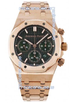 Audemars Piguet Royal Oak Chronograph 1:1 Mirror Replica - Rose Gold Casing Green Dial in 41MM