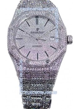 Audemars Piguet Royal Oak 15400 Iced Out Stick Dial in Stainles Steel Casing Swiss Replica Watch
