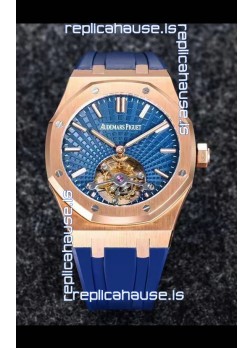 Audemars Piguet Royal Oak Tourbillon 41mm in 904L Rose Gold Case Rubber Strap 1:1 Ultimate Replica