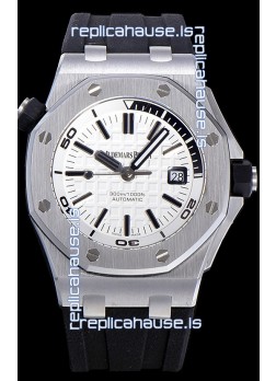 Audemars Piguet Royal Oak Diver Swiss Replica Watch White Dial 1:1 Quality 3120 Movement 904L Steel 