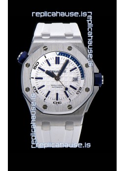 Audemars Piguet Royal Oak Diver Swiss Replica Watch White Dial 1:1 Quality 3120 Movement 904L Steel 