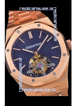 Audemars Piguet Royal Oak Tourbillon 41mm Blue Dial in 904L Steel Rose Gold Casing