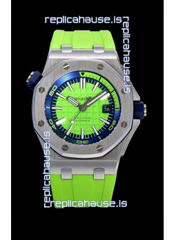 Audemars Piguet Royal Oak Diver Swiss Replica Lime Green Dial 1:1 Quality 3120 Movement 904L Steel 
