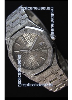 Audemars Piguet Royal Oak Frosted Self-Winding White Gold Grey Dial 1:1 Mirror Replica Watch 