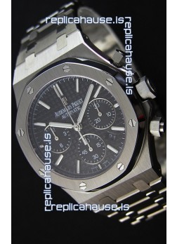 Audemars Piguet Royal Oak Chronograph Black Dial Steel Strap Swiss Replica Watch 