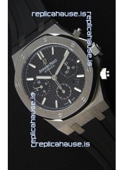 Audemars Piguet Royal Oak Chronograph Black Dial Rubber Strap Swiss Replica Watch 