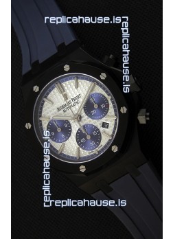 Audemars Piguet Royal Oak Chronograph Silver Toned Dial Blue Subdials Swiss Replica Watch