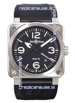 Bell and Ross BR03-92 Black Dial 904L Steel Swiss Replica Watch 