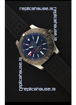 Breitling Avenger II BlackSteel GMT Swiss Replica Watch Rubber Strap 1:1 Mirror Replica Watch