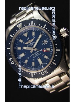 Breitling SuperOcean 44 Special Steel - Mariner Blue Swiss Replica Watch with Steel Strap