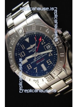 Breitling Avenger II GMT Swiss Replica Watch in Black Dial Steel Strap 1:1 Mirror Replica Version