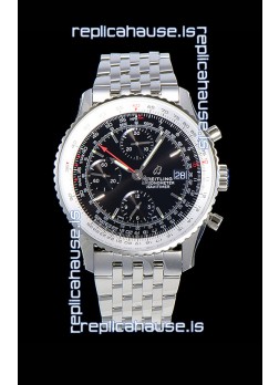 Breitling Navitimer 1 Chronograph 41MM Swiss Watch Black Dial in 904L Steel - Steel Strap