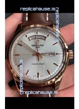 Breitling Transocean Day & Date Swiss Replica Watch in White Dial 1:1 Mirror Edition