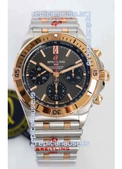 Breitling Chronomat B01 42 Edition Swiss 904L Steel 2 Tone Rose Gold with Grey Dial 1:1 Mirror Replica Watch
