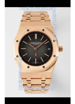 Audemars Piguet Royal Jumbo Oak Extra Thin Swiss Replica Rose Gold - 1:1 Mirror Replica Watch