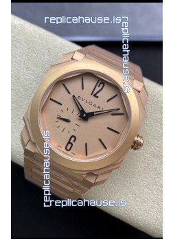 Bvlgari Octo Finissmo Edition 1:1 Mirror Replica Sandblasted Rose Gold Casing