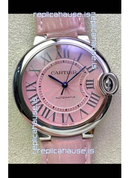 Ballon De Cartier Swiss Automatic 1:1 Mirror Quality 36MM in Stainless Steel Pink Dial