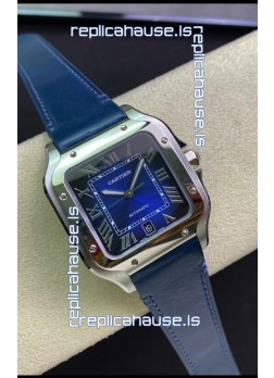 Santos De Cartier Stainless Steel Casing 1:1 Mirror Swiss Replica Watch Blue Dial 40MM