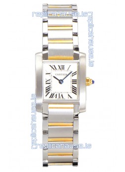 Cartier Tank Francaise Yellow Gold Two Tone Swiss Quartz Replica Watch 25.70MM