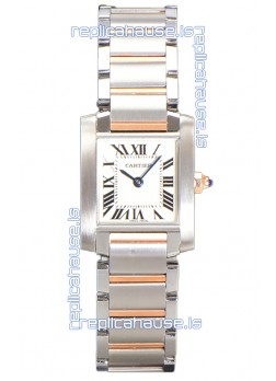 Cartier Tank Francaise Rose Gold Two Tone Swiss Quartz Replica Watch 25.70MM