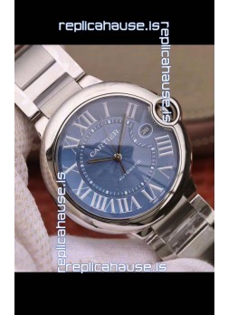 Ballon De Cartier Automatic 1:1 Swiss Mirror Watch in 904L Steel Casing Blue Dial - 42MM
