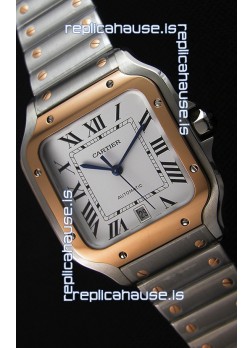 Cartier Santos De Cartier 1:1 Mirror Replica - 40MM Two Tone Steel Watch 
